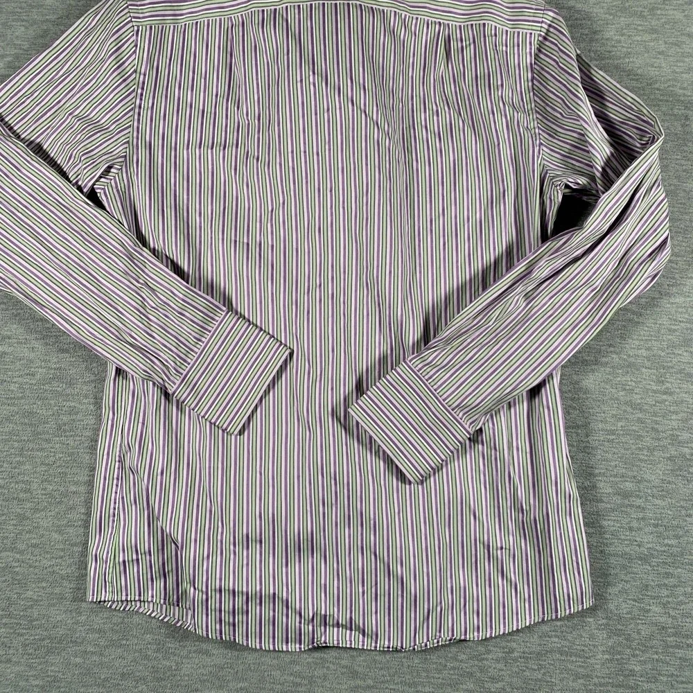 Ted Baker Endurance Dress Shirt‎ Mens 15.5 Purple Striped Long Sleeve Cotton